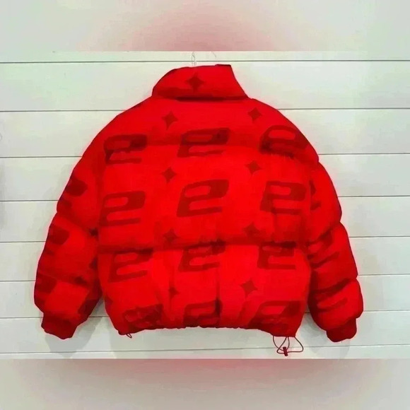 EDIKTED red monogram puffer size small - Picture 3 of 4